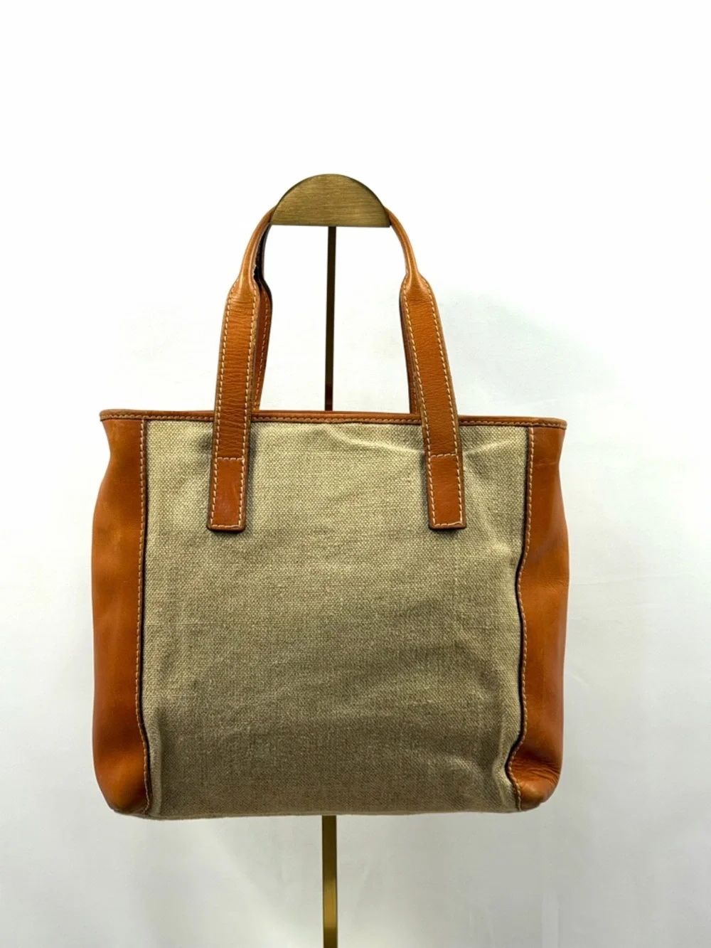 Vintage Fendi Selleria Canvas Leather Tote Bag w Matching Strap Italy - Picture 3 of 17
